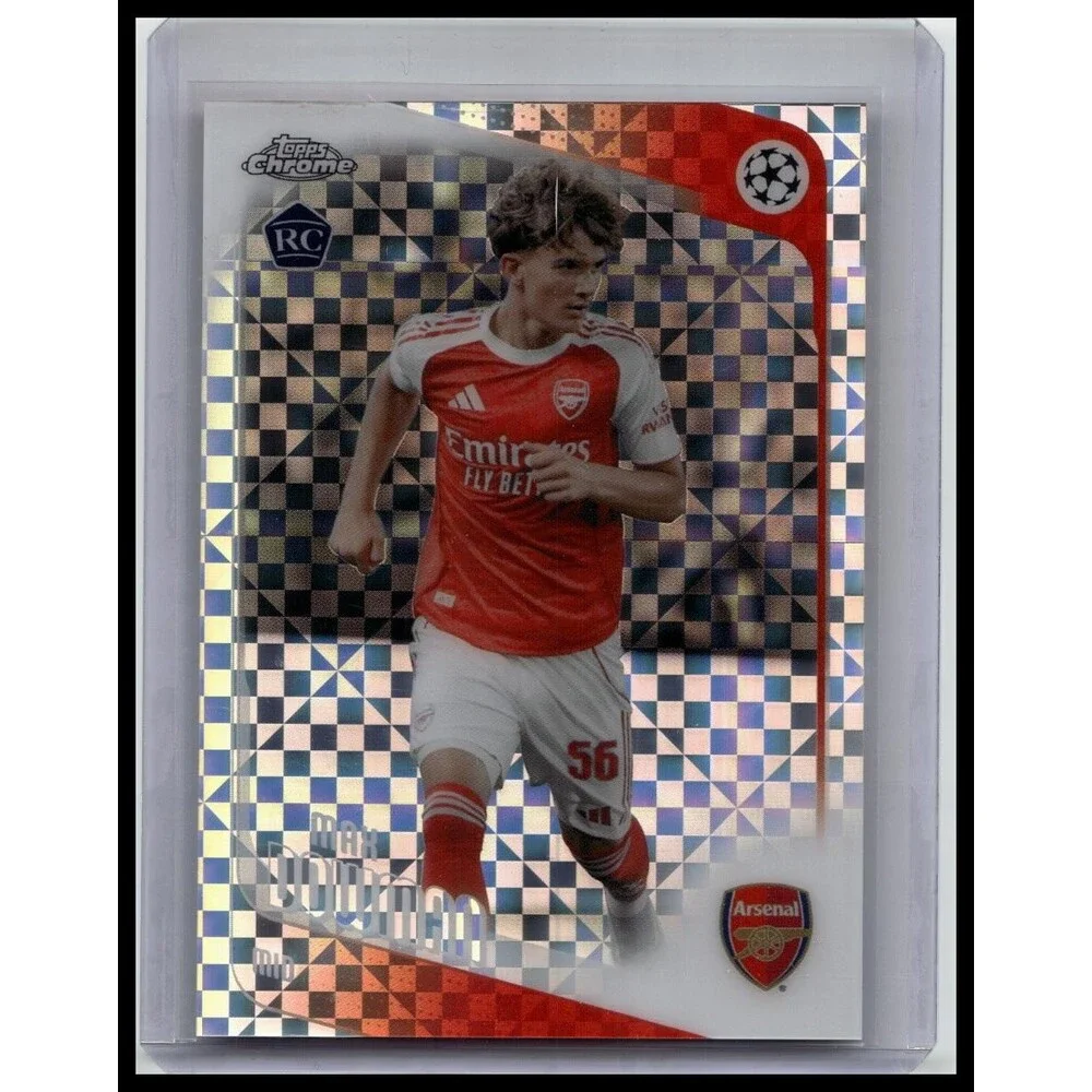 2025-26 Topps Chrome UEFA Max Dowman #57 Arsenal FC X-Fractor Rookie